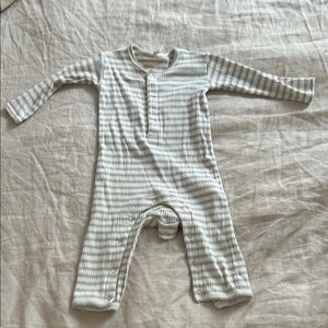 Striped Gray Baby Romper